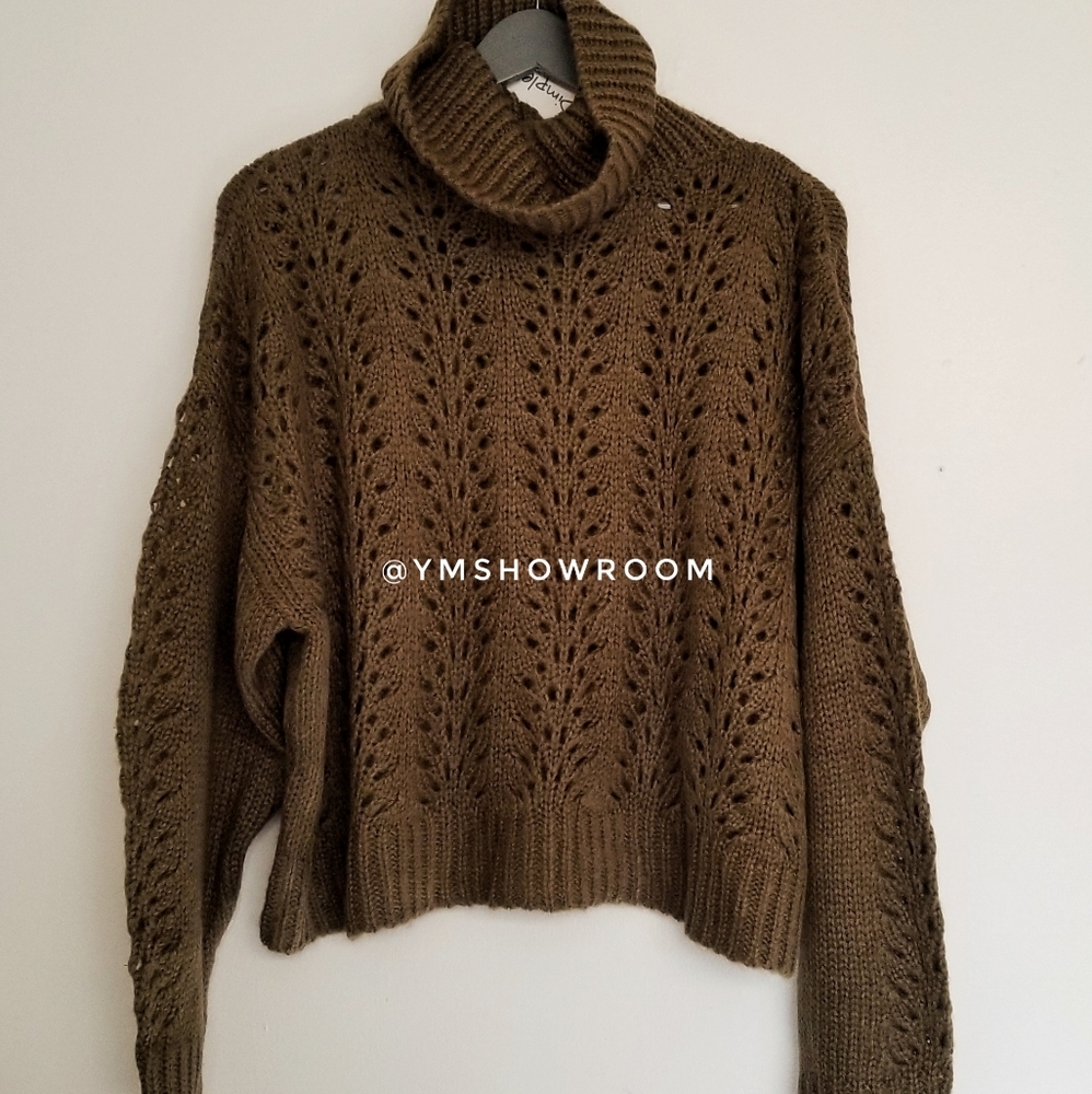 🔥1 Left 🔥Cropped oversized turtleneck sweater - Picture 4 of 5
